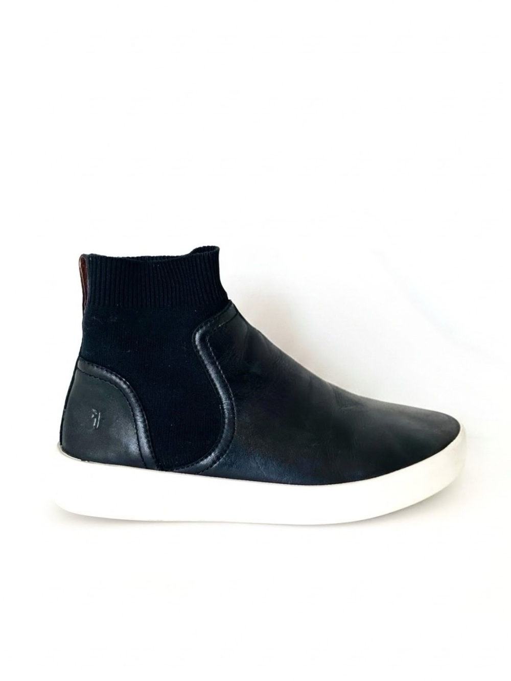Frye Brea Women’s US 7 Chelsea Sneaker Hi Top Black Leather Ankle Booties